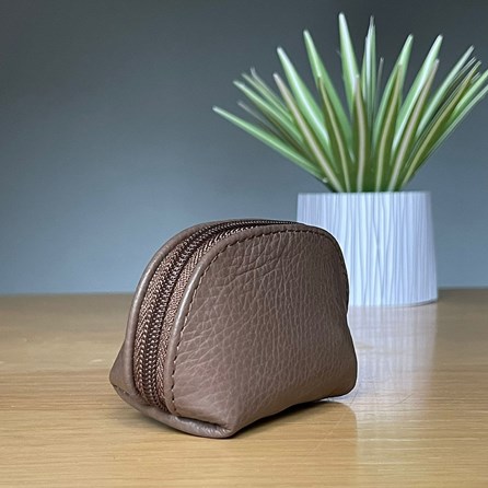 Leather Coin Purse in Brown Leather Coin Purse in Brown
