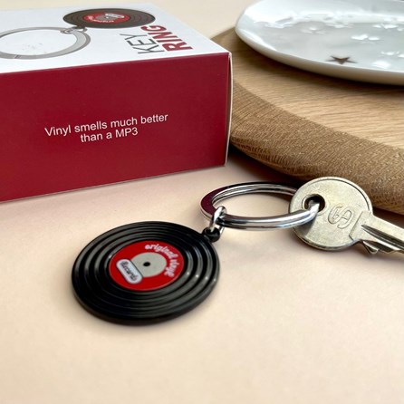 Black Vinyl Record Keyring Black Vinyl Record Keyring