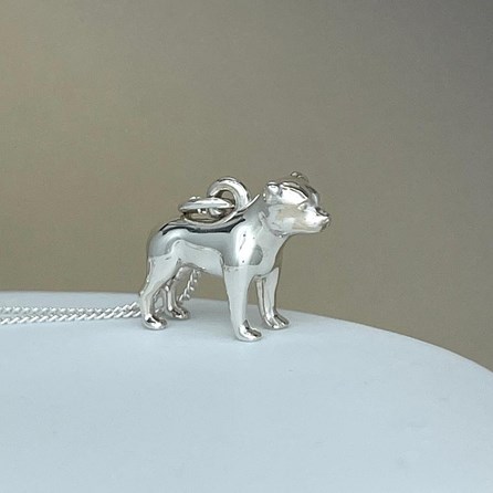 Personalised Staffordshire Bull Terrier Sterling Silver Necklace Personalised Staffordshire Bull Terrier Sterling Silver Necklace