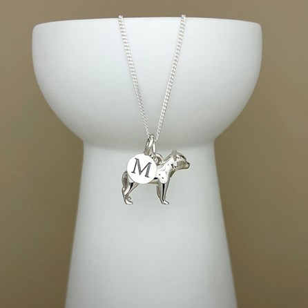 Personalised Staffordshire Bull Terrier Sterling Silver Necklace Personalised Staffordshire Bull Terrier Sterling Silver Necklace