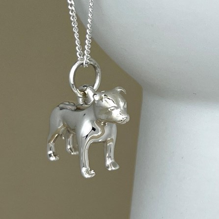 Personalised Staffordshire Bull Terrier Sterling Silver Necklace Personalised Staffordshire Bull Terrier Sterling Silver Necklace