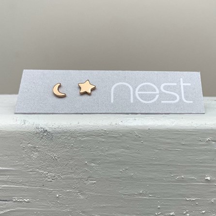 Star And Moon Stud Earrings Star And Moon Stud Earrings
