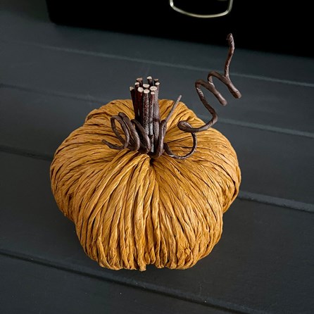 Handmade Orange Straw Pumpkin with Decorative Stalk Handmade Orange Straw Pumpkin with Decorative Stalk