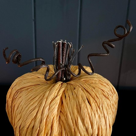 Handmade Straw Pumpkin with Decorative Stalk Handmade Straw Pumpkin with Decorative Stalk