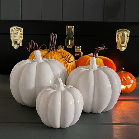White Gloss Ceramic Pumpkin White Gloss Ceramic Pumpkin