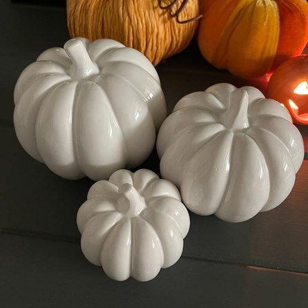 White Gloss Ceramic Pumpkin White Gloss Ceramic Pumpkin