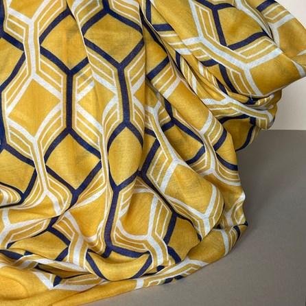 Hexagon Print Scarf in Yellow Hexagon Print Scarf in Yellow
