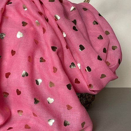 Rose Gold Hearts Scarf in Pink Rose Gold Hearts Scarf in Pink