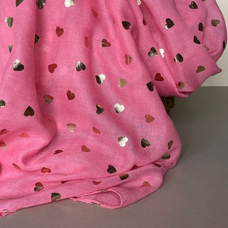 Rose Gold Hearts Scarf in Pink Rose Gold Hearts Scarf in Pink