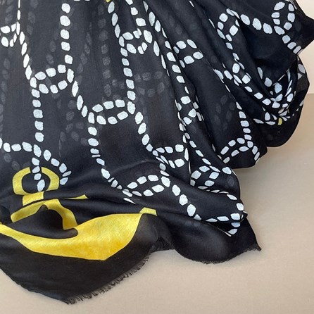 Rope & Anchor Print Scarf in Black Rope & Anchor Print Scarf in Black