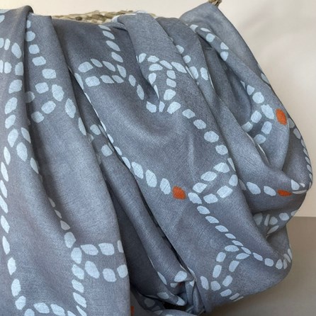 Rope & Anchor Print Scarf in Grey Rope & Anchor Print Scarf in Grey