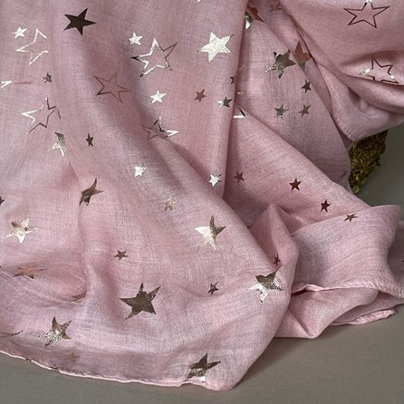 Rose Gold Sketch Stars Scarf in Pink Rose Gold Sketch Stars Scarf in Pink