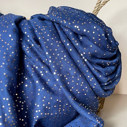 Rose Gold Metallic Dot Scarf in Blue Rose Gold Metallic Dot Scarf in Blue
