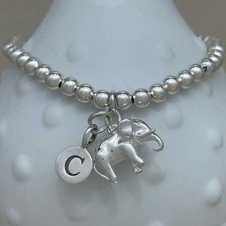 Personalised Elephant Charm Bead Bracelet Personalised Elephant Charm Bead Bracelet
