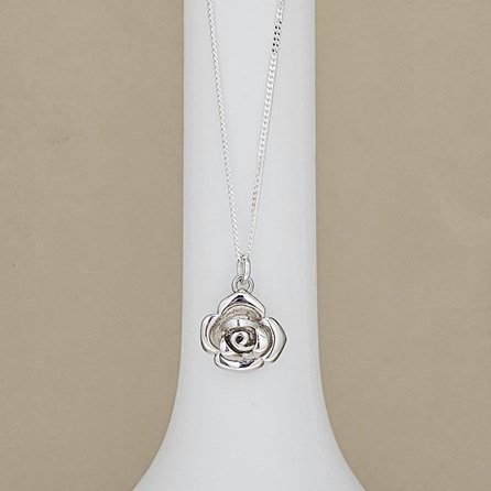 Personalised Sterling Silver Rose Charm Necklace Personalised Sterling Silver Rose Charm Necklace