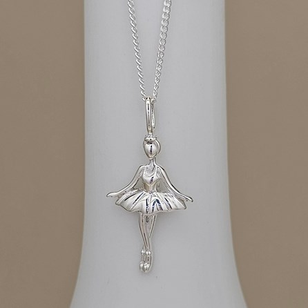 Personalised Children's Sterling Silver Ballerina Charm Necklace Personalised Children's Sterling Silver Ballerina Charm Necklace