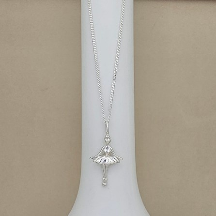 Personalised Children's Sterling Silver Ballerina Charm Necklace Personalised Children's Sterling Silver Ballerina Charm Necklace