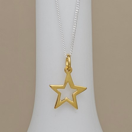 Personalised Necklace with Gold Plated Star Charm Personalised Necklace with Gold Plated Star Charm