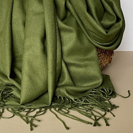 Super Soft Plain Pashmina Style Scarf in Army Green Super Soft Plain Pashmina Style Scarf in Army Green