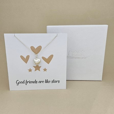 Boxed 'Good Friends' Heart Necklace Card Boxed 'Good Friends' Heart Necklace Card