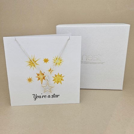 Boxed 'You're A Star' Star Necklace Card Boxed 'You're A Star' Star Necklace Card