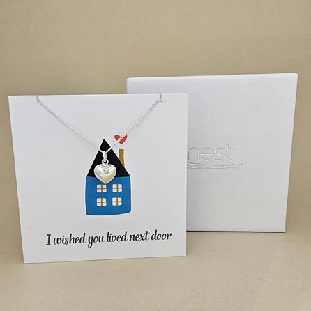 Boxed 'Next Door' Heart Necklace Card Boxed 'Next Door' Heart Necklace Card
