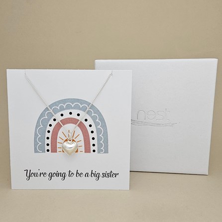 Boxed 'Big Sister' Heart Necklace Card Boxed 'Big Sister' Heart Necklace Card