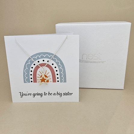 Boxed 'Big Sister' Star Necklace Card Boxed 'Big Sister' Star Necklace Card