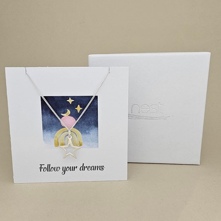 Boxed 'Follow Your Dreams' Star Necklace Card Boxed 'Follow Your Dreams' Star Necklace Card