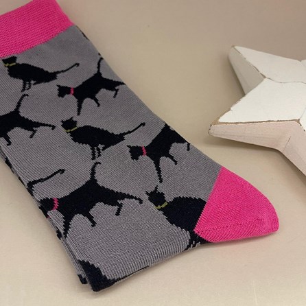Men's Bamboo Lucky Cat Socks In Grey Men's Bamboo Lucky Cat Socks In Grey