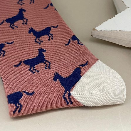 Bamboo Horses Socks In Dusky Pink Bamboo Horses Socks In Dusky Pink