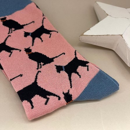 Bamboo Lucky Cat Socks In Dusky Pink Bamboo Lucky Cat Socks In Dusky Pink