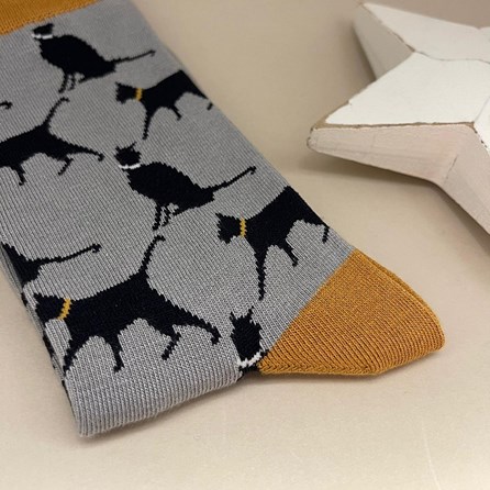 Bamboo Lucky Cat Socks In Grey Bamboo Lucky Cat Socks In Grey