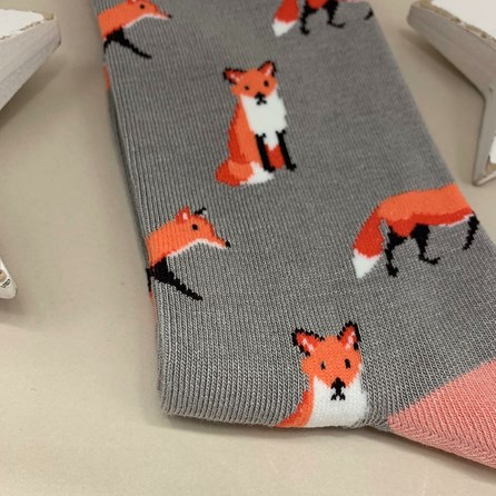 Bamboo Fox Socks in Grey Bamboo Fox Socks in Grey
