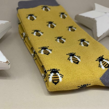 Bamboo Honey Bee Socks in Yellow Bamboo Honey Bee Socks in Yellow