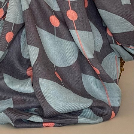 Retro Shapes Scarf in Grey Retro Shapes Scarf in Grey