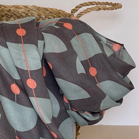 Retro Shapes Scarf in Grey Retro Shapes Scarf in Grey