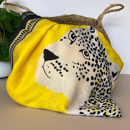 Tiger & Leopards Scarf in Yellow Tiger & Leopards Scarf in Yellow