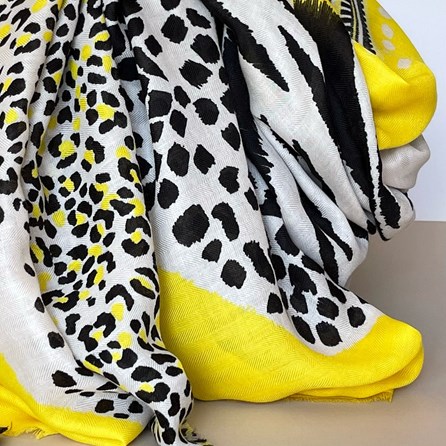 Tiger & Leopards Scarf in Yellow Tiger & Leopards Scarf in Yellow