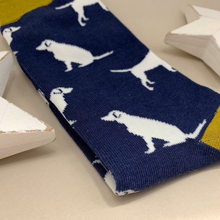 Men's Bamboo Labrador Socks in Navy Men's Bamboo Labrador Socks in Navy