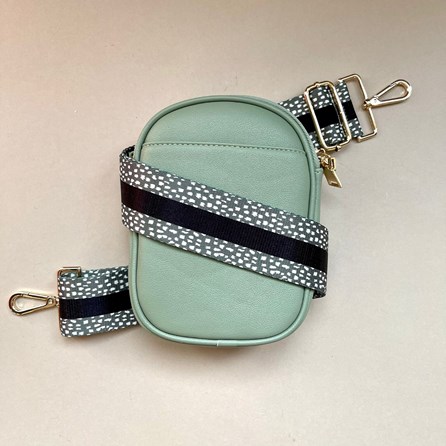 Cross Body Double Zip Bag in Green Cross Body Double Zip Bag in Green