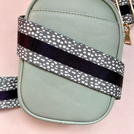 Cross Body Double Zip Bag in Green Cross Body Double Zip Bag in Green
