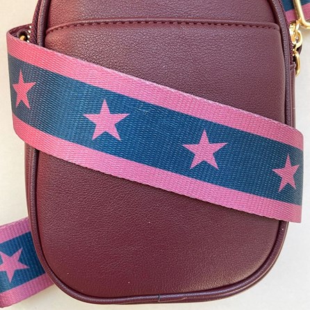 Cross Body Double Zip Bag in Wine Cross Body Double Zip Bag in Wine