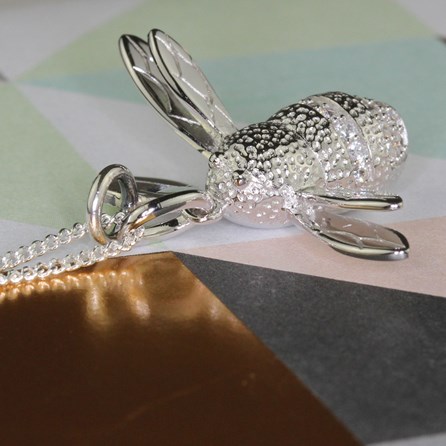 Personalised Bumblebee Silver Necklace Personalised Bumblebee Silver Necklace