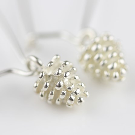 Solid Silver Pine Cone Earrings Solid Silver Pine Cone Earrings