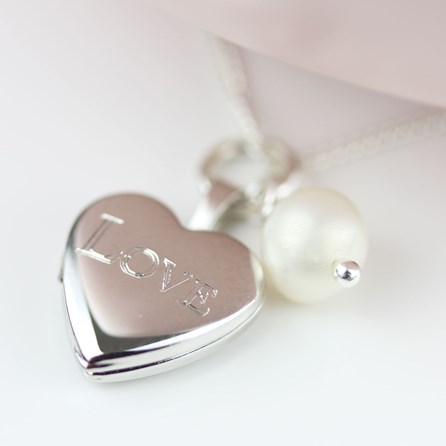 Personalised Child's Love Locket With Freshwater Pearl Personalised Child's Love Locket With Freshwater Pearl
