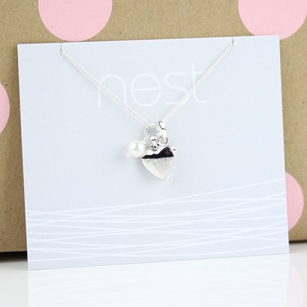 Personalised Child's Love Locket With Freshwater Pearl Personalised Child's Love Locket With Freshwater Pearl