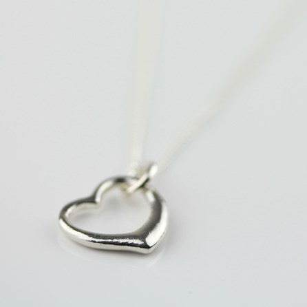 Solid Silver Open Heart Necklace Solid Silver Open Heart Necklace