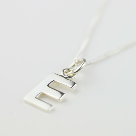Silver Letter Charm Initial Necklace Silver Letter Charm Initial Necklace