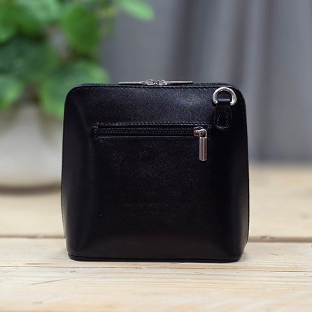 Leather Cross Body Handbag in Black Leather Cross Body Handbag in Black